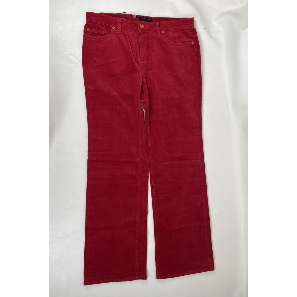 Talbots Signature Boot Corduroy Pants Womens Size 12 Red NWT